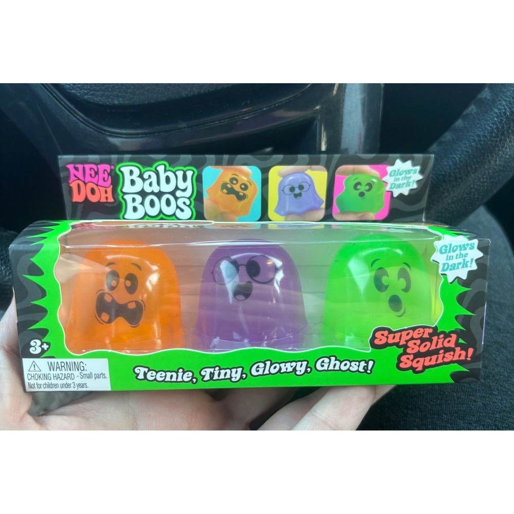 NeeDoh Baby Boos 3 Pack Glow in the Dark Ghost Fidget Toys Schylling Squishy